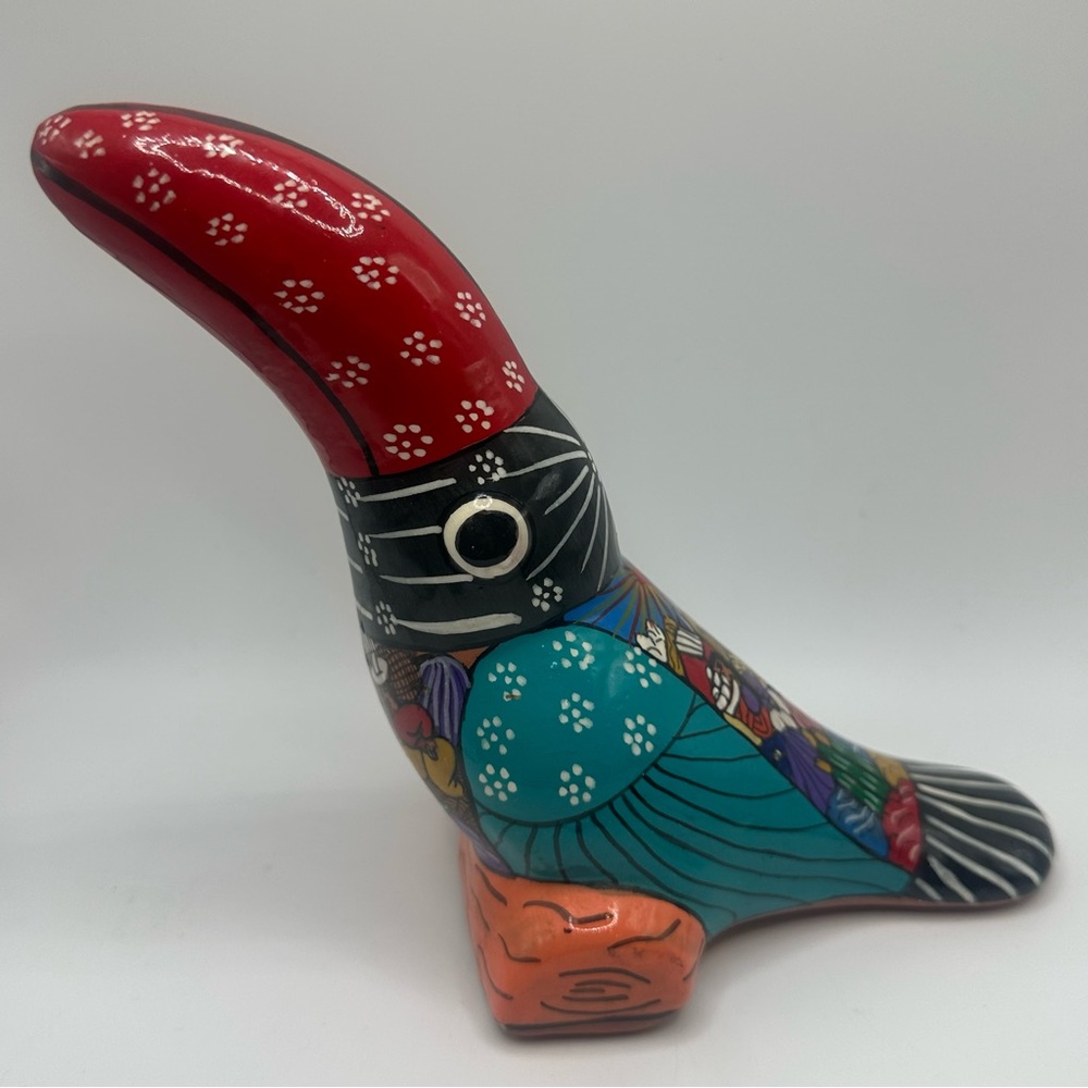 Colorful Ceramic Toucan Bird Figurine